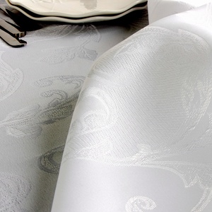 Casa hotel jacquard tabela pano branco poliéster tabela de linho anti manchas à prova d' água tampa de mesa