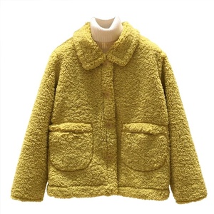 Veste en fourrure de mouton chic manteau court en fourrure de mouton couleur rose printemps hiver vêtements pour fille dame femmes - Product Image 2