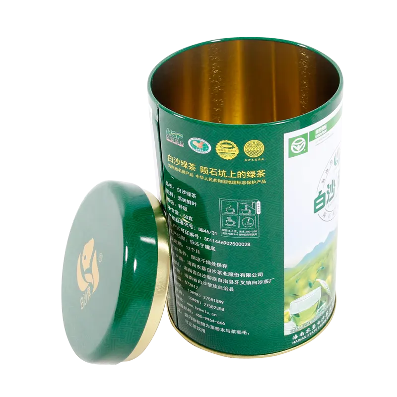 Scatola di latta del tè del cilindro vuota stampata opera d'arte su ordinazione del produttore della cina