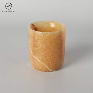Lussuosi Portacandele in Onice Miele per Matrimoni, Feste e Hotel - Product Image 3