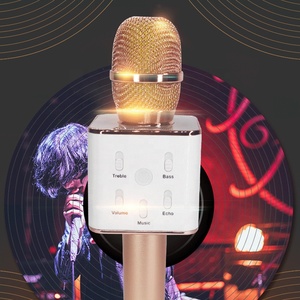 Microphone karaoké sans fil Bluetooth portable carré à main Son surround pour <span class=keywords><strong>iPhone</strong></span> Android Smartphone - Product Image 3