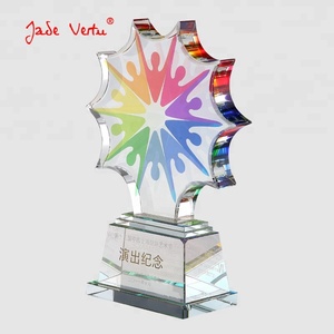 Jadevertu fleur cristal plaque soleil cristal plaque prix couleur impression - Product Image 1