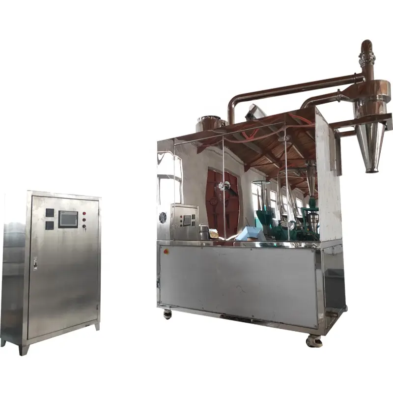 foodstuff and spices cryogenic pulverizer machine liquid nitrogen freezing grinding flour milling machine