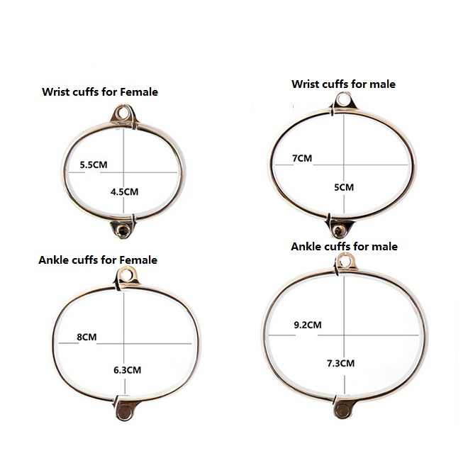 Sadomasoquismo para adultos, esposas de Metal de acero inoxidable, Sexy, para tobillo, con cerradura, para hombre y mujer