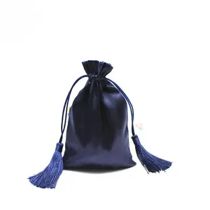 Luxurious Lavender fragrant sachet Drawstring satin pouch gifts packaging bag