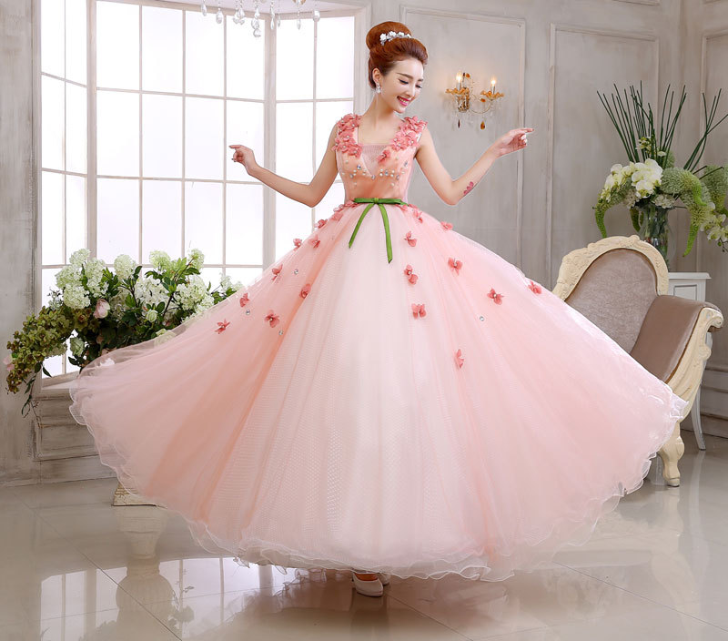 2018 Pink Strapless Stage Audition Ball Gown - High Quality