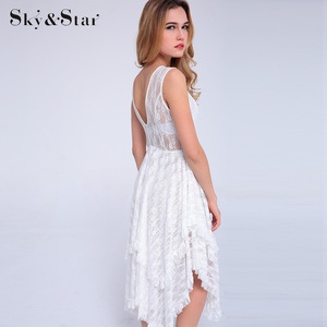 Diseño de moda para las mujeres <span class=keywords><strong>2018</strong></span> sin mangas y sin respaldo capa vestido de encaje blanco para mujer - Product Image 5