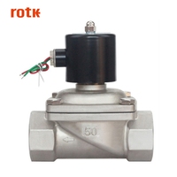 Vanne solénoïde électrique RotK DN50 2 pouces 2W-500-50B normalement fermée en acier inoxydable haute pression avec mini-actionneur de contrôle
