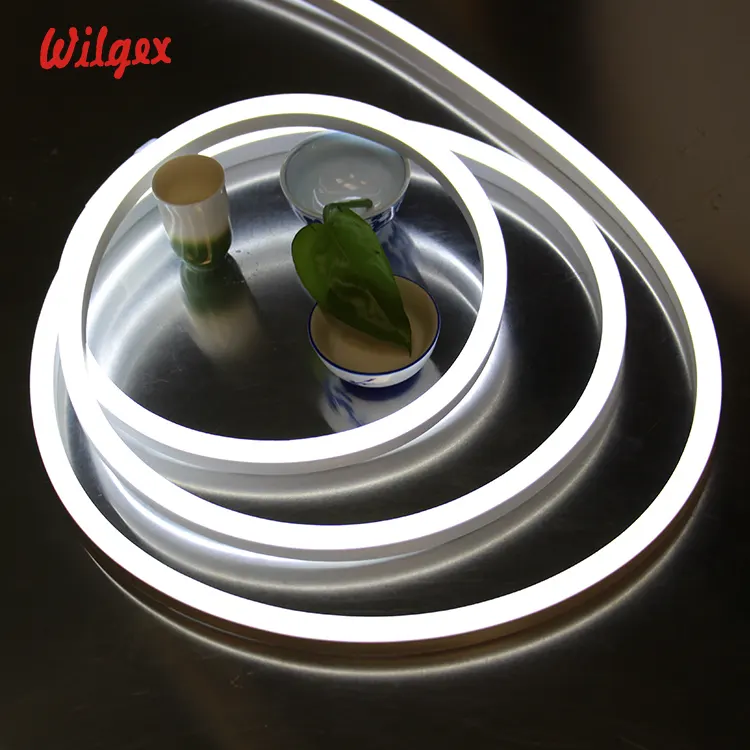 Wilgex Waterdichte IP68 Neon Flex SMD2835 6 W/m 96L DC12V/24V Led Verlichting Flexibele Lamp Licht Enkele Kleur warm Wit Neon