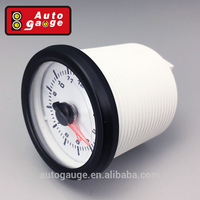 Nouvelle horloge de voiture AutoGauge 52 mm 12V avec rétroéclairage LED, cadran blanc, aiguille rouge