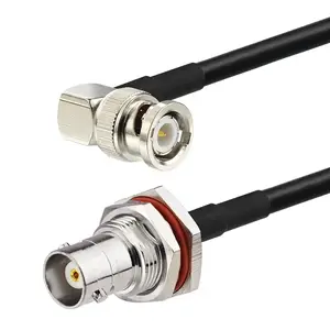 BNC Sekat Jack O-Cincin untuk BNC Right Angle Plug RG58 Kabel Coax 50Cm untuk SDI GPS Ham radio Video CCTV Kamera Keamanan Antena