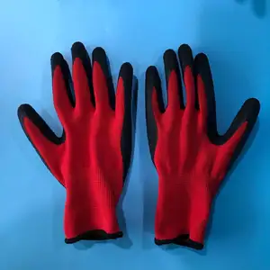 Guantes de Trabajo de Seguridad Industriales de Goma, Guantes Rojos Económicos para Trabajos de Construcción - Product Image 6