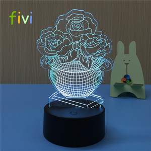 Lampe d'illusion lumineuse à led, 7 couleurs, veilleuse décorative de bureau, pour <span class=keywords><strong>chambre</strong></span> à coucher, <span class=keywords><strong>chambre</strong></span> d'enfants - Product Image 2