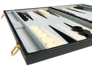 Set Backgammon classico di lusso personalizzato a <span class=keywords><strong>dama</strong></span> Backgammon in pelle di bordo nero - Product Image 6