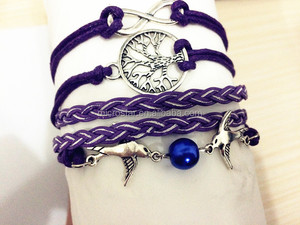 Moda Infinito <span class=keywords><strong>Esperanza</strong></span> Encantos de Cuero Trenzado Pulsera Cinta <span class=keywords><strong>Contra</strong></span> El Cáncer - Product Image 2