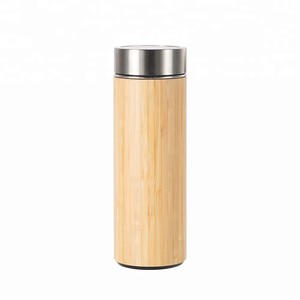 Gobelet de voyage en bambou, avec infuseur à thé, vintage, 17oz, bouteille isolante, en acier inoxydable, tasse avec infuseur à thé - Product Image 2