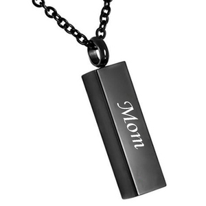 Cube Bar <span class=keywords><strong>MAMMA</strong></span> <span class=keywords><strong>e</strong></span> PAPÀ Cenere Ricordo In Acciaio Inox Gioielli Cremazione Urna Ciondolo Collana Memoriale - Product Image 3