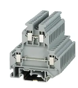 SUK-4/2-2 더블 데크 Din 레일 터미널 블록 2 레벨 와이어 커넥터 패널 마운트 피드 통해 전기 와이어 더블 레이어
