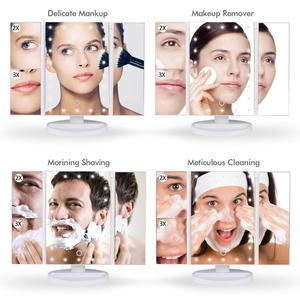 Lighted Makeup <strong>Mirror</strong> Trifold Vanity <strong>Mirror</strong> with 22 LED <strong>Lights</strong> with 2X/3X/10X Magnification Touch Screen Dimming <strong>Light</strong> <strong>Mirror</strong> - Product Image 6