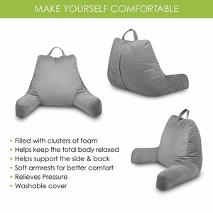 Repos lit lecture et TV oreiller avec accoudoirs grand <span class=keywords><strong>coussin</strong></span> en mousse à mémoire de forme déchiqueté pour les femmes enceintes coccyx lombaire bas du dos - Product Image 2