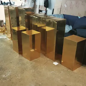 Gold Mirror Acrylic Pedestal Column Pillar