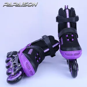 Papaison Modis Nyaman Disesuaikan Warna Violet Sepatu Roda dan 4 Roda Inline Skate