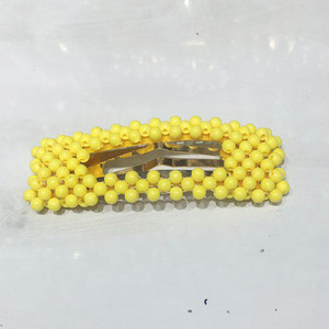 Handmade Korean Fashion PC Material Hair <strong>Clip</strong> for Girls Gold <strong>Silver</strong> &amp; Colorful Neon Bead Pearl Sweet Style - Product Image 4
