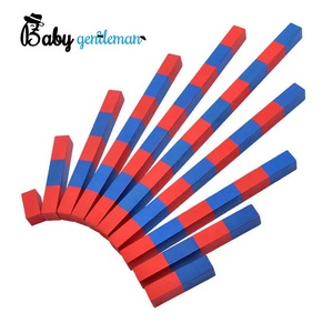 Set di Barre Frazionarie in Legno Rosso e Blu Montessori, Ausilio Didattico per l'Apprendimento della <span class=keywords><strong>Matematica</strong></span> per Bambini Z12071F - Product Image 1