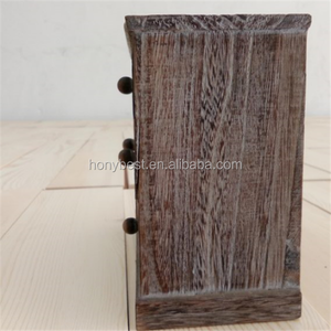 רטרו במצוקה תיק תכשיטים מעץ 3 מגירות - Product Image 4