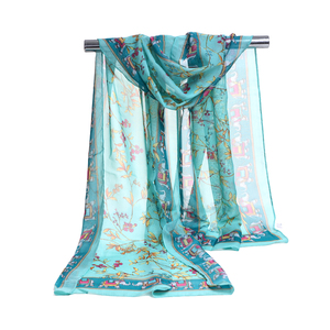 Sciarpa <span class=keywords><strong>di</strong></span> <span class=keywords><strong>seta</strong></span> floreale in <span class=keywords><strong>Chiffon</strong></span> <span class=keywords><strong>di</strong></span> alta qualità 30D sciarpa in <span class=keywords><strong>Chiffon</strong></span> stampata da donna - Product Image 6
