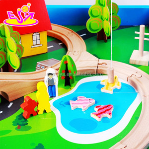 Circuit de <span class=keywords><strong>train</strong></span> en bois pour enfants, 88 pièces, W04C061, nouveau design 2019 - Product Image 6