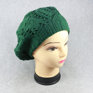 HZM-16276013 erba all'uncinetto cappello 100% acrilico berretto in maglia verde - Product Image 5