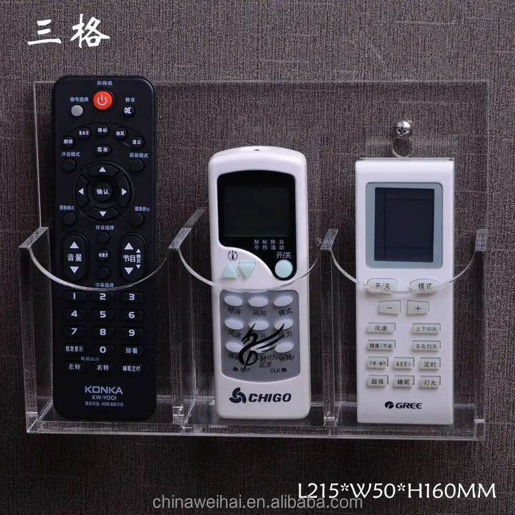 TV / Air Conditioner Universal Remote Control Holder Wall Mounted Acrylic Display Box