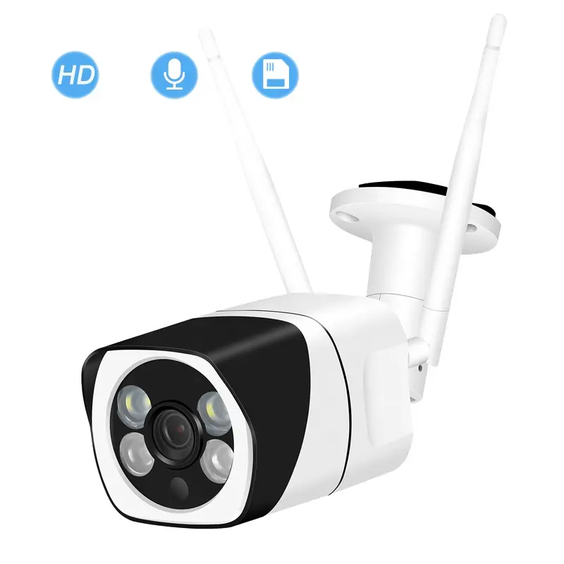 BESDER HD 1MP 2MP 총알 IP 카메라 무선 듀얼 안테나 유선 와이파이 CCTV 보안 카메라 4 PCS 배열 IR LED