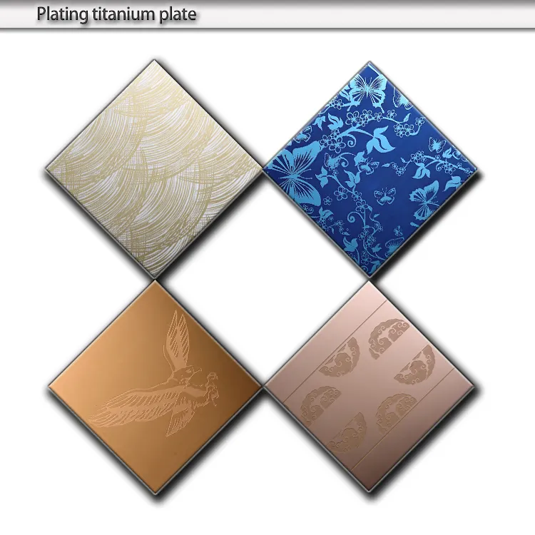 Sheet plate mirror etching colored finish stainless steel decorative