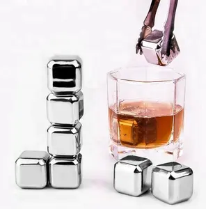 새로운 제품 아이디어 스테인레스 스틸 아이스 큐브 맞춤형 위스키 스톤 와인 쿨러 재사용 아이스 스톤