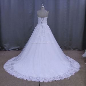 XH1036 A-Line Sin Mangas Moda floral dot tulle robe de mariage vestido de novia vestidos de boda del alibaba 2016 - Product Image 6
