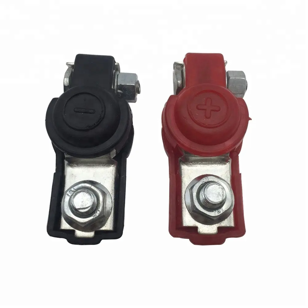 2Pcs 12V Quick release Battery terminal Clamp Connector with cover Positive &Negative