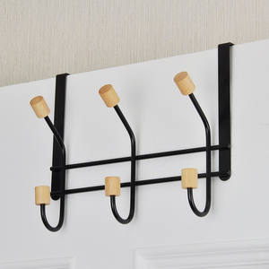 New Launch Overdoor Clothes and Pants <b>Hook</b> With Rubber Wood Knob - Product Image 5