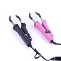 Fer à extensions capillaires HARMONY à température réglable (80-220) noir rose, connecteur d'extensions capillaires en kératine, plastique et métal