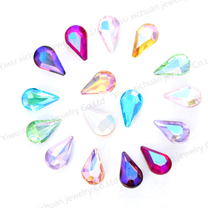 Traanvorm Punt Terug Glas Kristal Fancy Stone Diamant Voor Kleding Losse Kralen Fabriek Direct Glas Kristal Diamant Steen