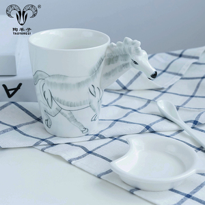Artículos Baratos para Vender, Taza de Cerámica con Nariz de Animal en 3D, con Tapa de Silicona y Asa Grande - Product Image 6