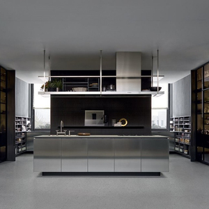 Vermonhouzz 모듈 맞춤형 레스토랑 알루미늄 주방 캐비닛 유리 제조 - Product Image 1
