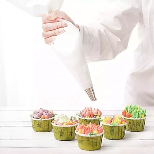 GC 100pz Sacchetti <span class=keywords><strong>Monouso</strong></span> per Pasticceria in Plastica Bianca Trasparente Certificati Lfgb Set di Sacchetti Triangolari per Decorazione Sacchetti per Glassa - Product Image 3