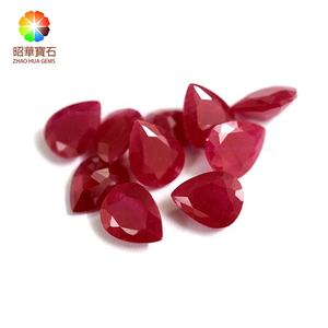 Synthetische robijn korund opaque robijn Superieure kwaliteit peer cut gemstone - Product Image 1