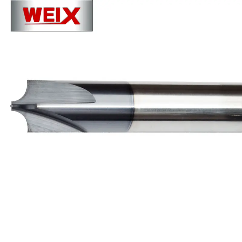 Weix busur karbida R90, kualitas tinggi padat sudut chamfer End Mill 4 galur CNC Milling Cutter
