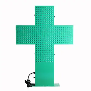 Водонепроницаемый двухсторонний 60*60 см зеленый аптечный крест светодиодный рекламный дисплей
