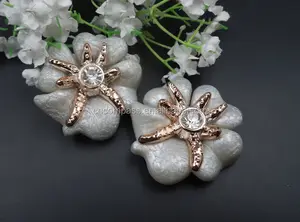star fish DIY jewelry accessories fashion shoe buckles rhinestone alloy pearl flower for shoe shoes decoration for woman