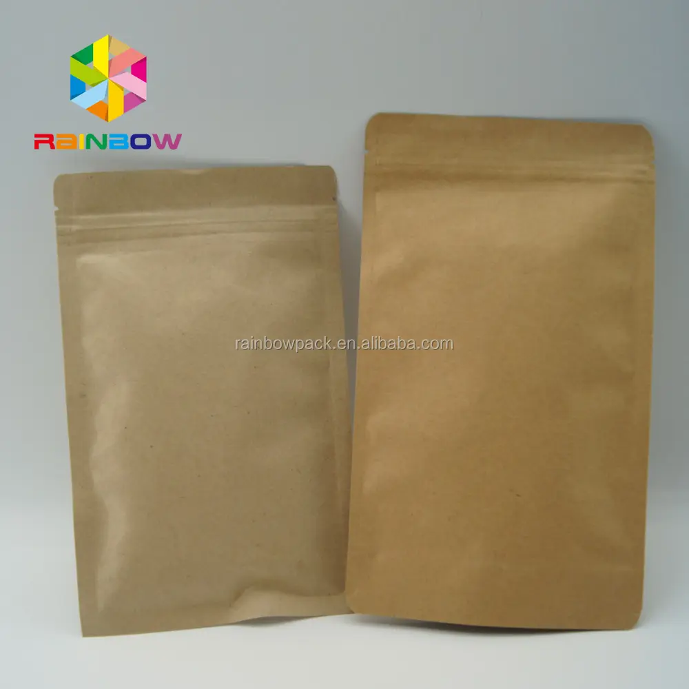Hot sales customized stand up fiber kraft paper quinoa packing bags