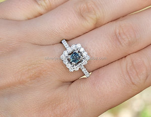 Natural Alexandrite 14k White <strong>Gold</strong> Diamond <strong>Cocktail</strong> Engagement <strong>Ring</strong> - Product Image 4